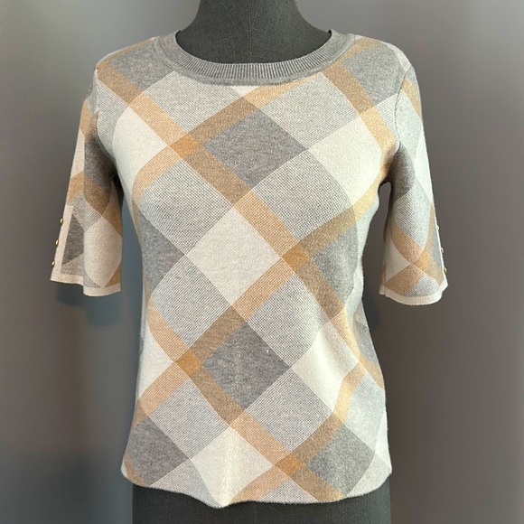 Liz Claiborne Plaid Sweater - Picture 1 of 7